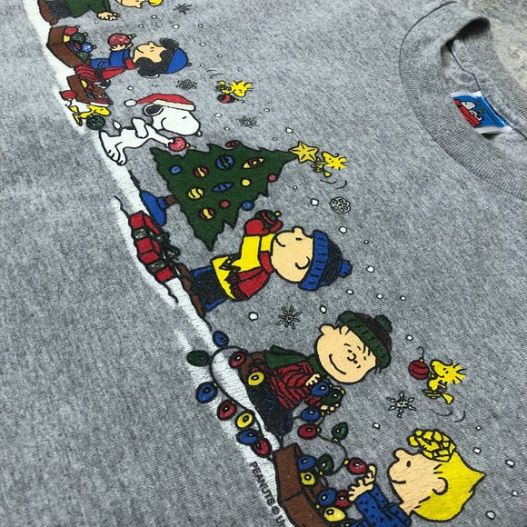 Peanuts y2K Cartoon Character Christmas Snoopy T-shirt - Picture 3 of 5